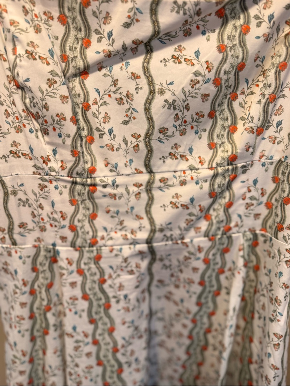 Hill House Midi Dress in White and Sage Floral - Picture 5 of 7